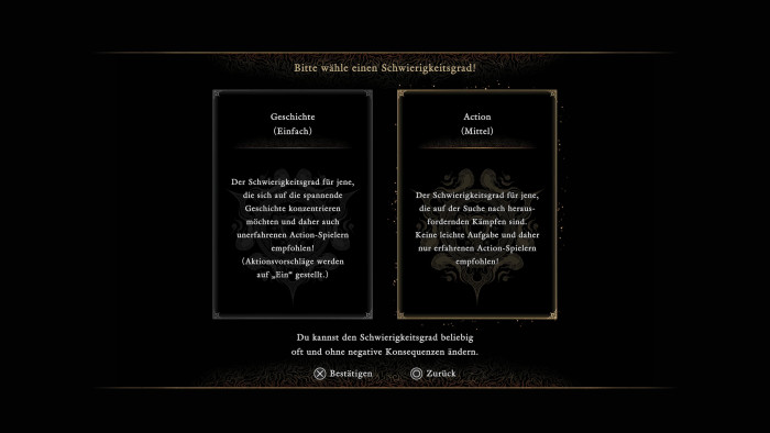 Zwischen den beiden Schwierigkeitsgraden können wir jederzeit wechseln. (Bild: Capcom / Screenshot: Golem)